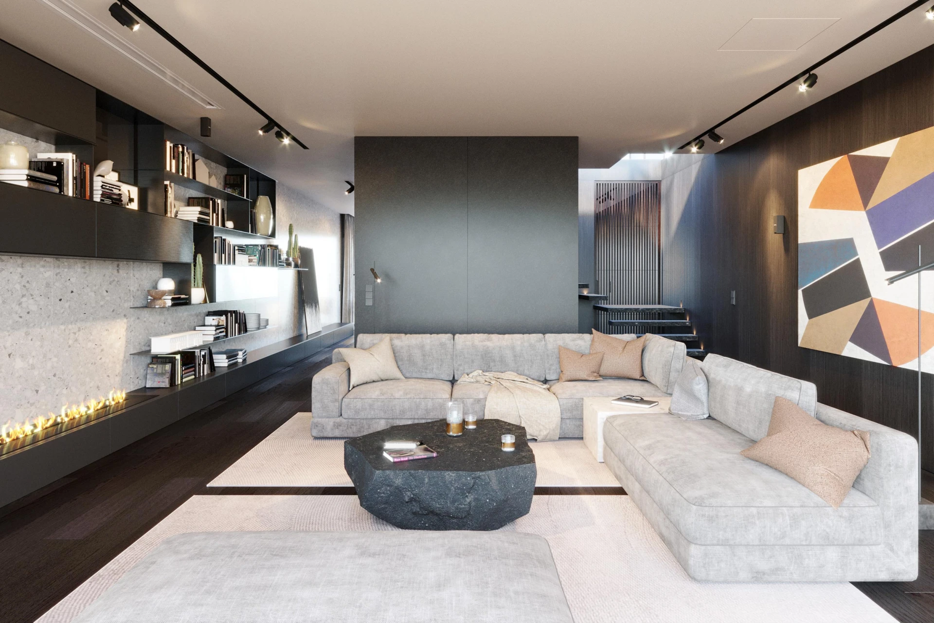 Szarmancki. Nastrojowy penthouse projektu KANDO ARCHITECTS