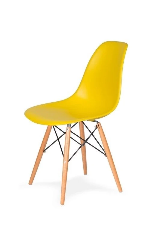 Krzesło DSW WOOD słoneczny żółty.09 - podstawa drewniana bukowa