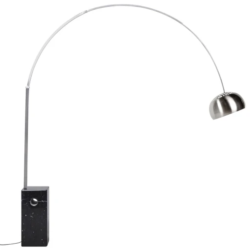 Lampa podłogowa MARMO czarna - stal nierdzewna, marmur