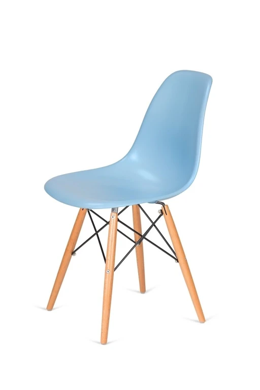 Krzesło DSW WOOD błękitne.11 - podstawa drewniana bukowa