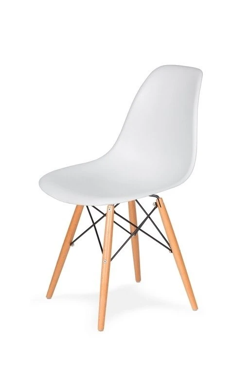 Krzesło DSW WOOD białe.01 - podstawa drewniana bukowa