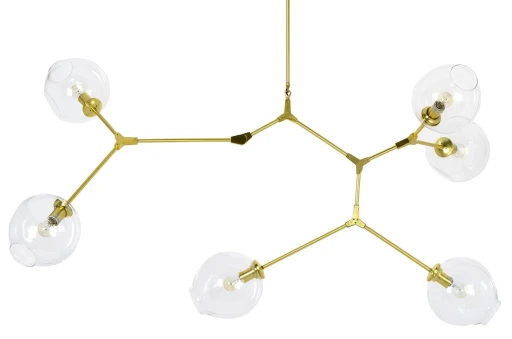 Lampa wisząca SPLIT 6 GOLD - aluminium, szkło