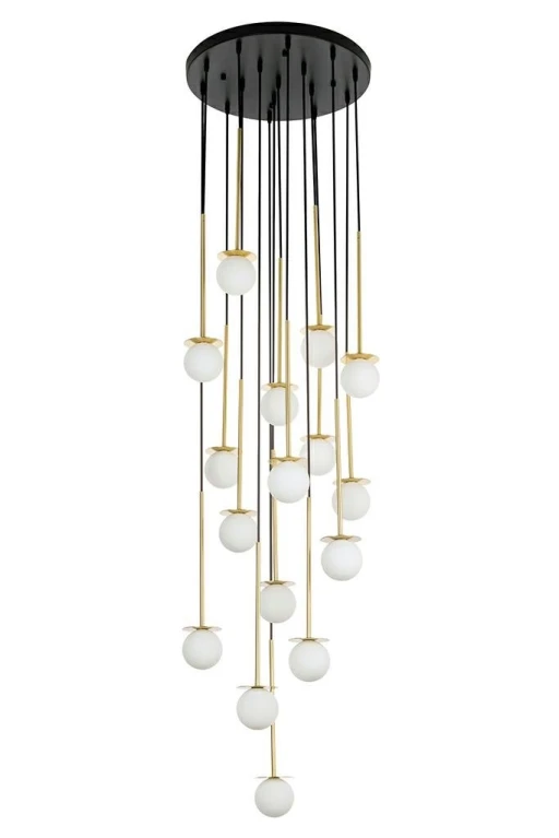 Lampa wisząca CANNON DISC 16 złota - mosiądz, szkło