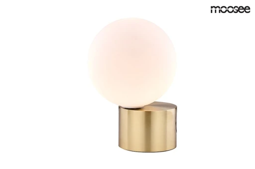 MOOSEE lampa stołowa PARLA - złota podstawa, biały klosz
