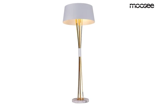 MOOSEE lampa podłogowa SNITCH FLOOR  - złota podstawa, biały klosz