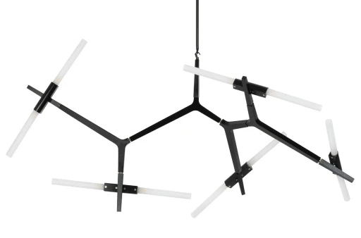 Lampa wisząca CANDELABR 10 czarna - aluminium, szkło