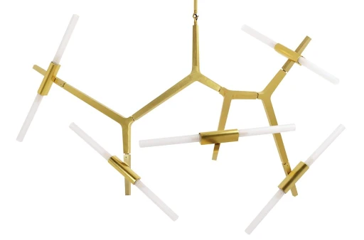 Lampa wisząca CANDELABR 10 złota - aluminium, szkło