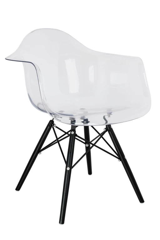 Fotel ICE WOOD BLACK transparentny - poliweglan, podstawa drewniana czarna