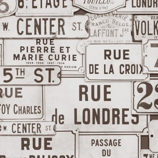 MINDTHEGAP Eclectic Brown Street Signs WP20034