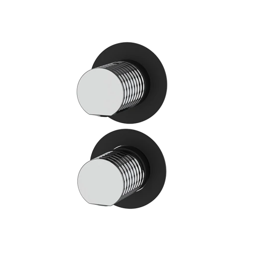 Bateria podtynkowa z przełącznikiem wody 3-drożna Czarny-Chrom Aura 75245752