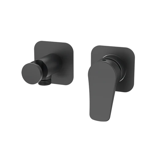 Bateria podtynkowa z uchwytem z przyłączem wody (element natynkowy) Czarny Metal EterNice PVD NAVA 66615192