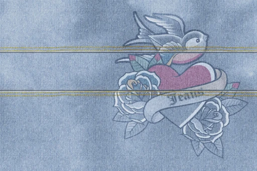 Glamora Wall Script Blue Jeans